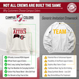 San Diego State Aztecs NCAA Adult Unisex Varsity Club Pennant Crewneck Fleece Sweatshirt - Off White