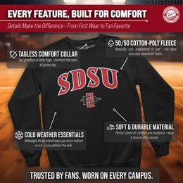 San Diego State Aztecs NCAA Adult Tackle Twill Crewneck Sweatshirt - Black
