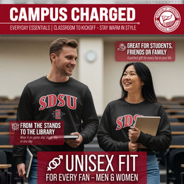 San Diego State Aztecs NCAA Adult Tackle Twill Crewneck Sweatshirt - Black