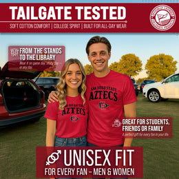 San Diego State Aztecs NCAA Adult Unisex Starting Fresh T-Shirt - Red Heather