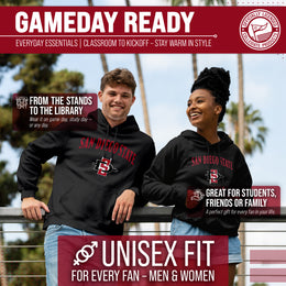San Diego State Aztecs Adult Arch & Logo Soft Style Gameday Hooded Sweatshirt - Black