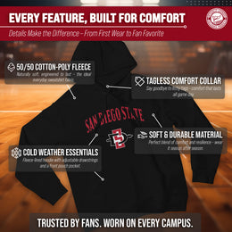 San Diego State Aztecs Adult Arch & Logo Soft Style Gameday Hooded Sweatshirt - Black