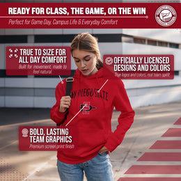 San Diego State Aztecs Adult Arch & Logo Soft Style Gameday Hooded Sweatshirt - Red