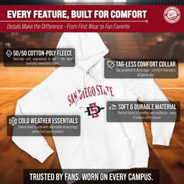 San Diego State Aztecs Adult Arch & Logo Soft Style Gameday Hooded Sweatshirt - White
