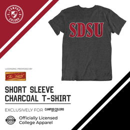 San Diego State Aztecs Campus Colors NCAA Adult Cotton Blend Charcoal Tagless T-Shirt - Charcoal