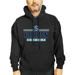 Seattle Kraken NHL Adult Heather Charcoal True Fan Hooded Sweatshirt Unisex - Charcoal