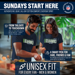 Seattle Seahawks NFL Adult Modern Endzone Tag-Less T-Shirt - Navy