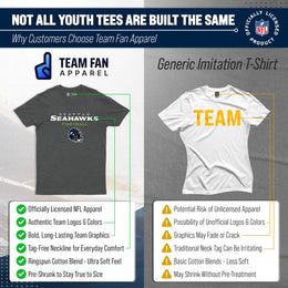 Seattle Seahawks NFL Youth Football Helmet Tagless T-Shirt - Charcoal