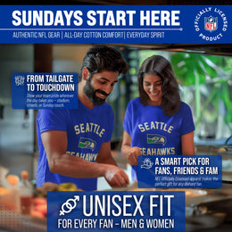 Seattle Seahawks NFL Adult Retro Gameday Unisex T-Shirt - Navy