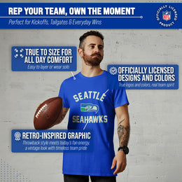 Seattle Seahawks NFL Adult Retro Gameday Unisex T-Shirt - Navy