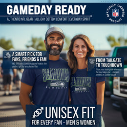 Seattle Seahawks NFL Adult Overtime Blueprint Tag-Less T-Shirt - Navy