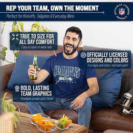 Seattle Seahawks NFL Adult Overtime Blueprint Tag-Less T-Shirt - Navy