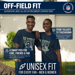 Seattle Seahawks NFL Adult Retro Triangle Unisex T-Shirt - Navy