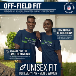 Seattle Seahawks Adult NFL Speed Stat Sheet T-Shirt - Navy