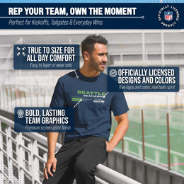 Seattle Seahawks Adult NFL Speed Stat Sheet T-Shirt - Navy