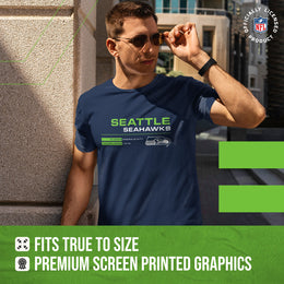 Seattle Seahawks Adult NFL Speed Stat Sheet T-Shirt - Navy