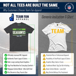 Seattle Seahawks NFL Adult Team Block Tagless T-Shirt - Charcoal