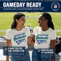 Seattle Seahawks NFL Womens Vintage Charm Tag-Less Soft T-Shirt - Birch