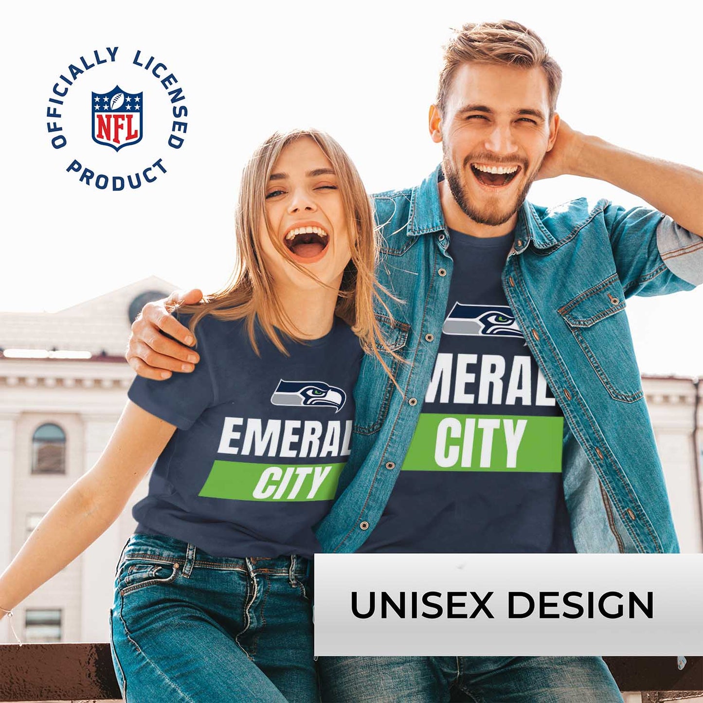 Seattle Seahawks NFL Adult Team Slogan Unisex T-Shirt - Navy