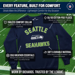 Seattle Seahawks NFL Adult Gameday Football Crewneck Sweatshirt - Navy