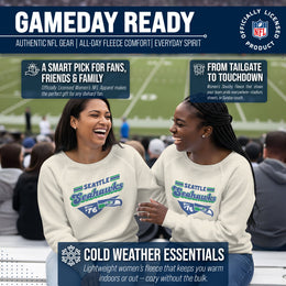 Seattle Seahawks NFL Womens Vintage Charm Slouchy Crewneck - Birch