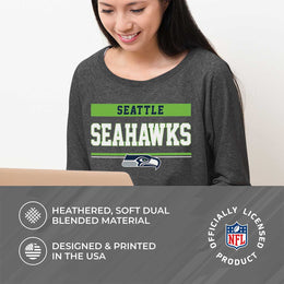 Seattle Seahawks NFL Womens Charcoal Crew Neck Football Apparel - Charcoal