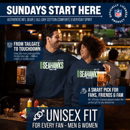 Seattle Seahawks NFL Adult Unisex Modern Endzone Soft Fleece Hooded Sweatshirt - Navy