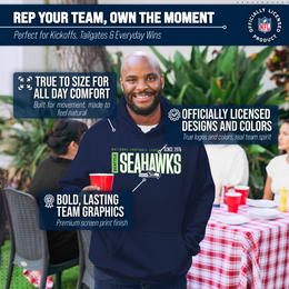 Seattle Seahawks NFL Adult Unisex Modern Endzone Soft Fleece Hooded Sweatshirt - Navy