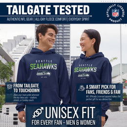 Seattle Seahawks Adult NFL Diagonal Fade Fleece Hooded Sweatshirt - Navy