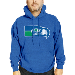 Seattle Seahawks NFL Adult Unisex Modern Throwback Ultra Soft Fleece Hooded Sweatshirt - Royal