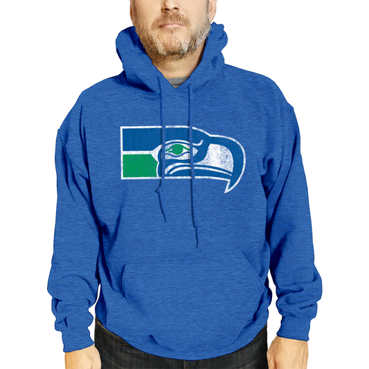 Seattle Seahawks NFL Adult Unisex Modern Throwback Ultra Soft Fleece Hooded Sweatshirt - Royal