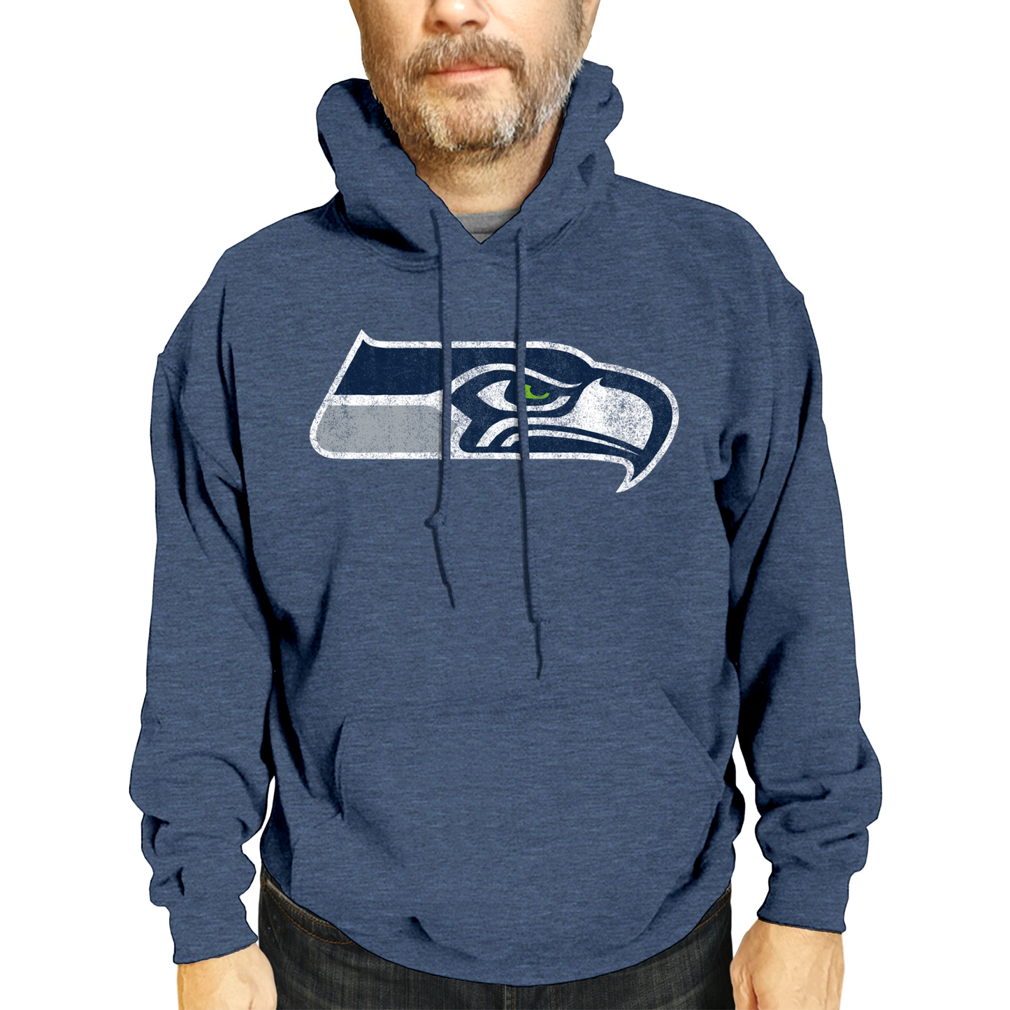 Seattle Seahawks NFL Adult Unisex Modern Throwback Ultra Soft Fleece Hooded Sweatshirt - Navy
