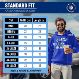 Seattle Seahawks NFL Adult Unisex Retro Gameday Ultra Soft Fleece Hooded Sweatshirt - Royal