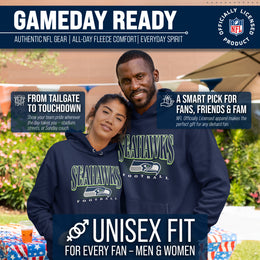 Seattle Seahawks NFL Adult Unisex Overtime Blueprint Soft Fleece Hooded Sweatshirt - Navy