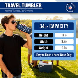 Seattle Seahawks NFL 34Oz Native Quencher Water Bottle - Navy