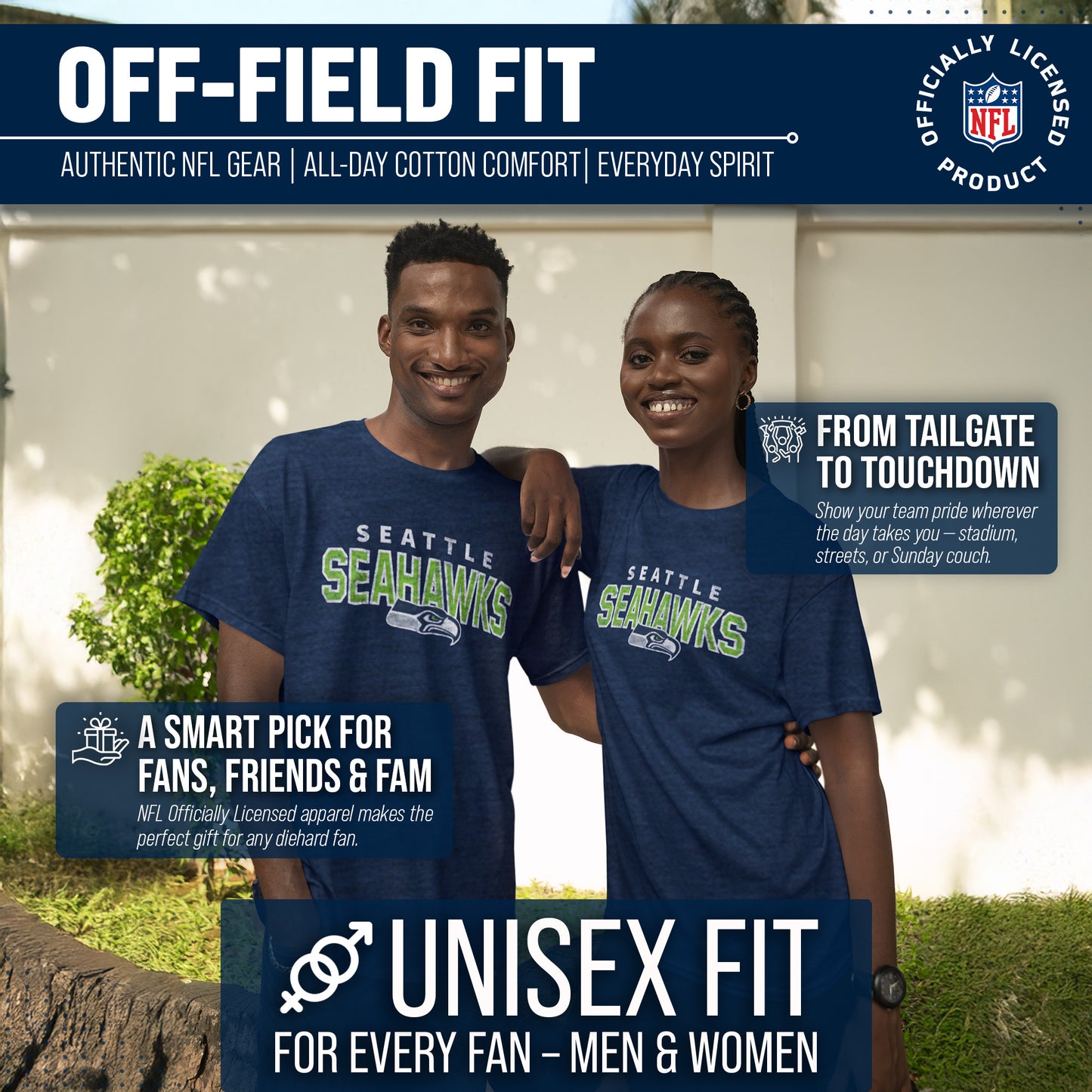 Seattle Seahawks NFL Starting Fresh Short Sleeve Heather T-Shirt - Navy