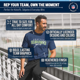 Seattle Seahawks NFL Starting Fresh Short Sleeve Heather T-Shirt - Navy