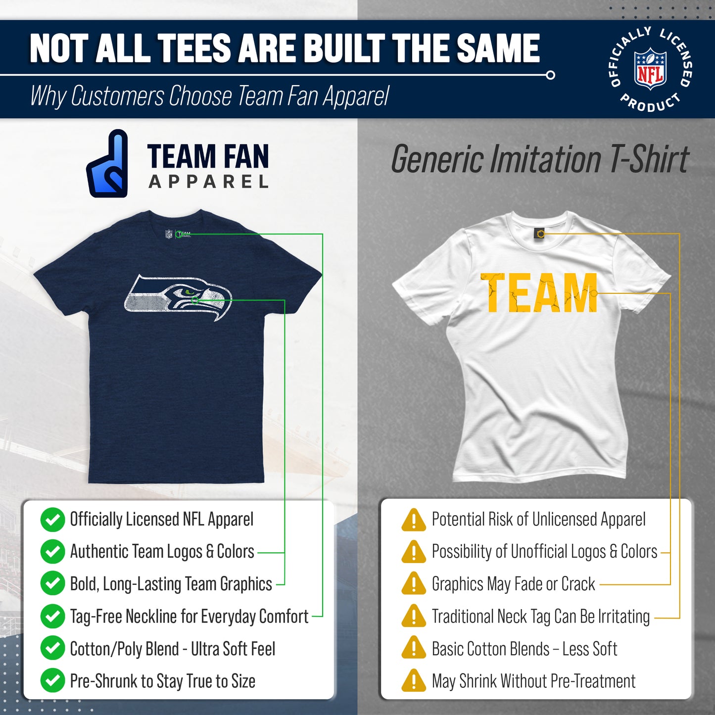 Seattle Seahawks NFL Modern Throwback T-shirt - Navy