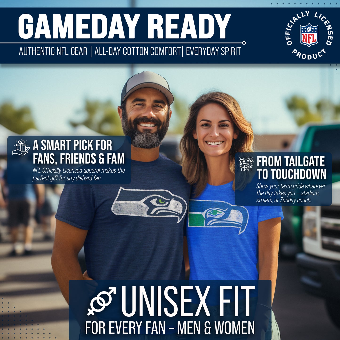 Seattle Seahawks NFL Modern Throwback T-shirt - Navy