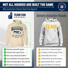 Seattle Seahawks Ladies NFL Starstruck Fleece Pullover Hooded Sweatshirt - Cream