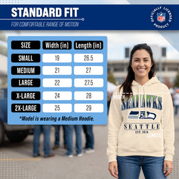 Seattle Seahawks Ladies NFL Starstruck Fleece Pullover Hooded Sweatshirt - Cream
