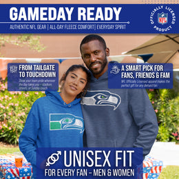 Seattle Seahawks NFL Adult Unisex Modern Throwback Ultra Soft Fleece Hooded Sweatshirt - Royal