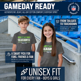Seattle Seahawks NFL Youth Short Sleeve Charcoal T Shirt - Charcoal