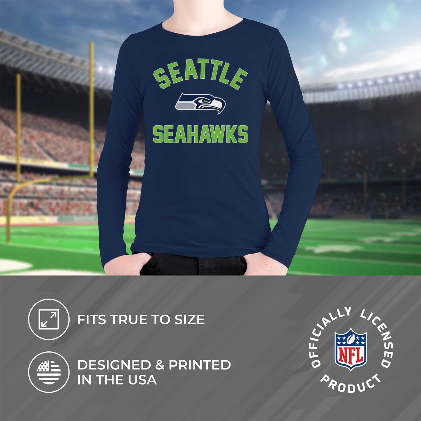 Seattle Seahawks NFL Youth Gameday Crewneck Sweatshirt - Navy