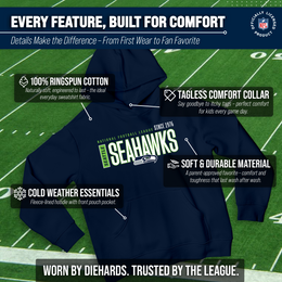 Seattle Seahawks NFL Youth Modern Endzone Football Fleece Hooded Sweatshirt - Navy