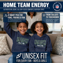 Seattle Seahawks NFL Youth Overtime Blueprint Football Fleece Hooded Sweatshirt - Navy