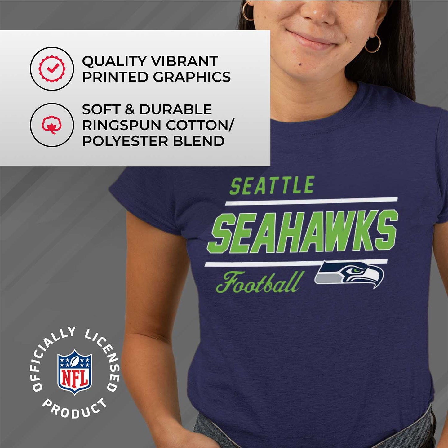 Seattle Seahawks NFL Gameday Women's Relaxed Fit T-shirt - Navy
