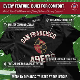San Francisco 49ers NFL Adult Retro Gameday Unisex T-Shirt - Black