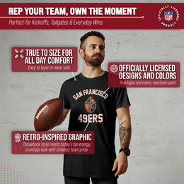 San Francisco 49ers NFL Adult Retro Gameday Unisex T-Shirt - Black