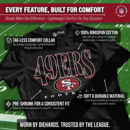 San Francisco 49ers NFL Adult Overtime Blueprint Tag-Less T-Shirt - Black
